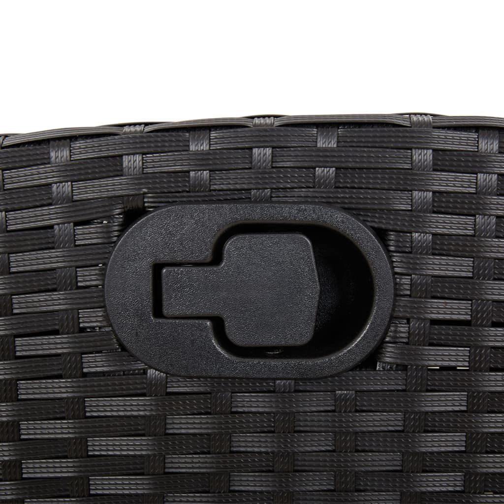 vidaXL Reclining Garden Chairs 2 pcs with Footrest Black Poly Rattan