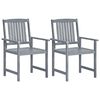 vidaXL Garden Chairs 2 pcs Grey Solid Acacia Wood