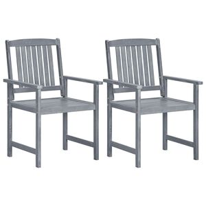 vidaXL Garden Chairs 2 pcs Grey Solid Acacia Wood