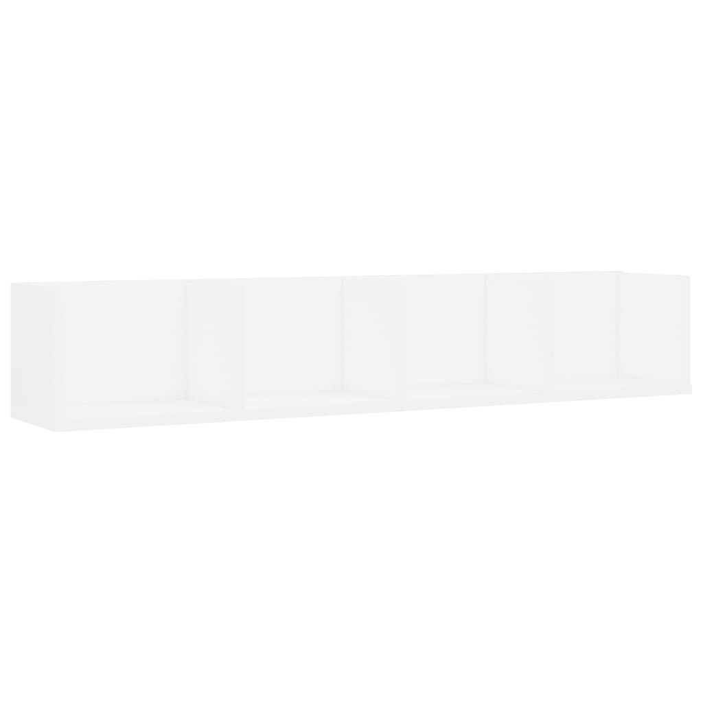 vidaXL CD Wall Shelf White 100x18x18 cm Engineered Wood