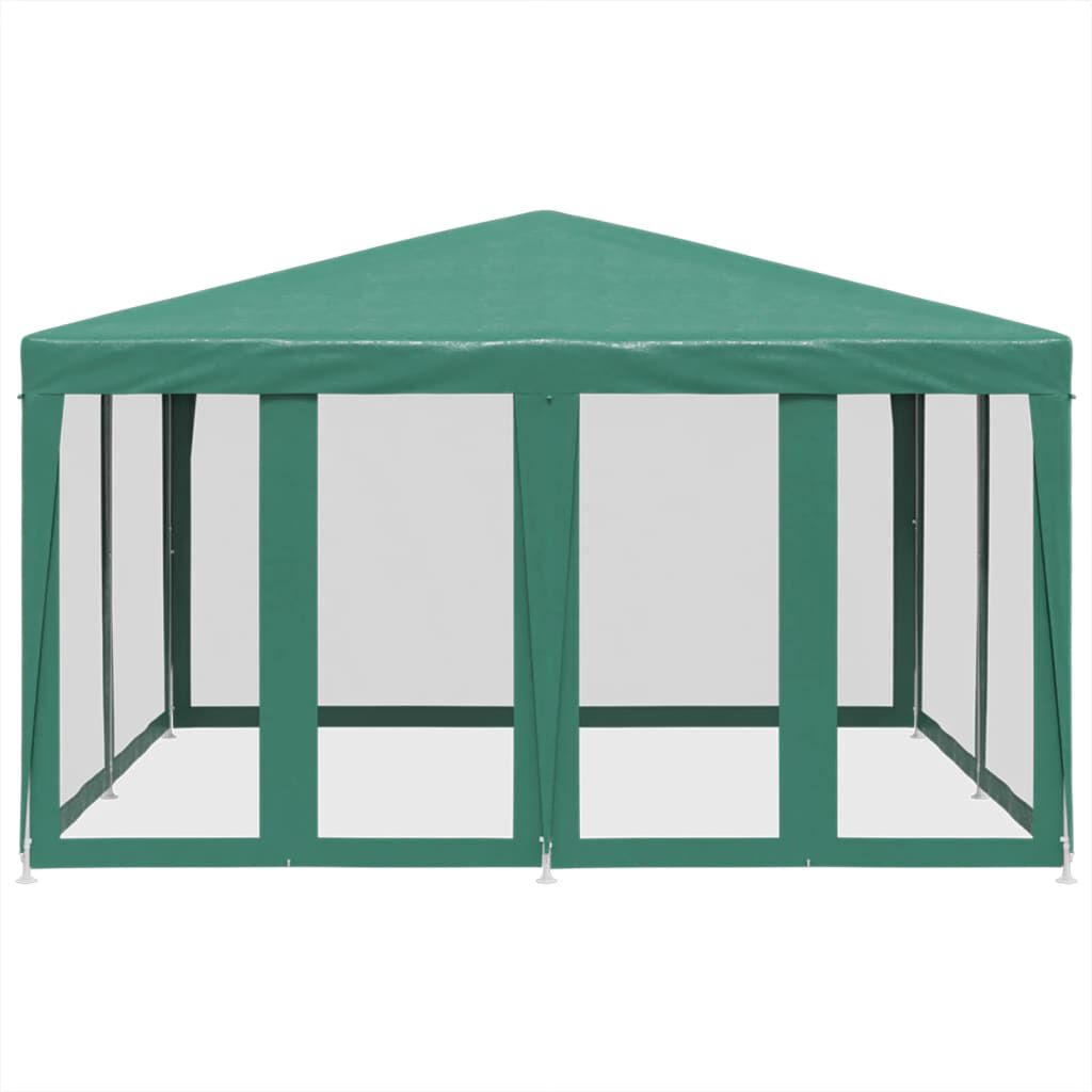 vidaXL Party Tent with 8 Mesh Sidewalls Green 4x4 m HDPE