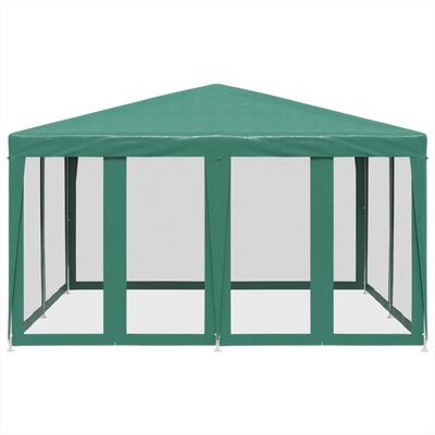 vidaXL Party Tent with 8 Mesh Sidewalls Green 4x4 m HDPE