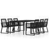 vidaXL 7 Piece Garden Dining Set Black