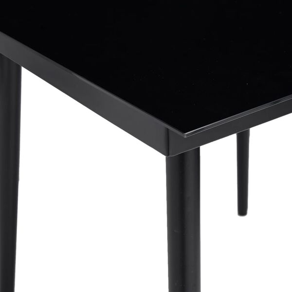 vidaXL Garden Dining Table Black 200x100x74 cm Steel and Glass