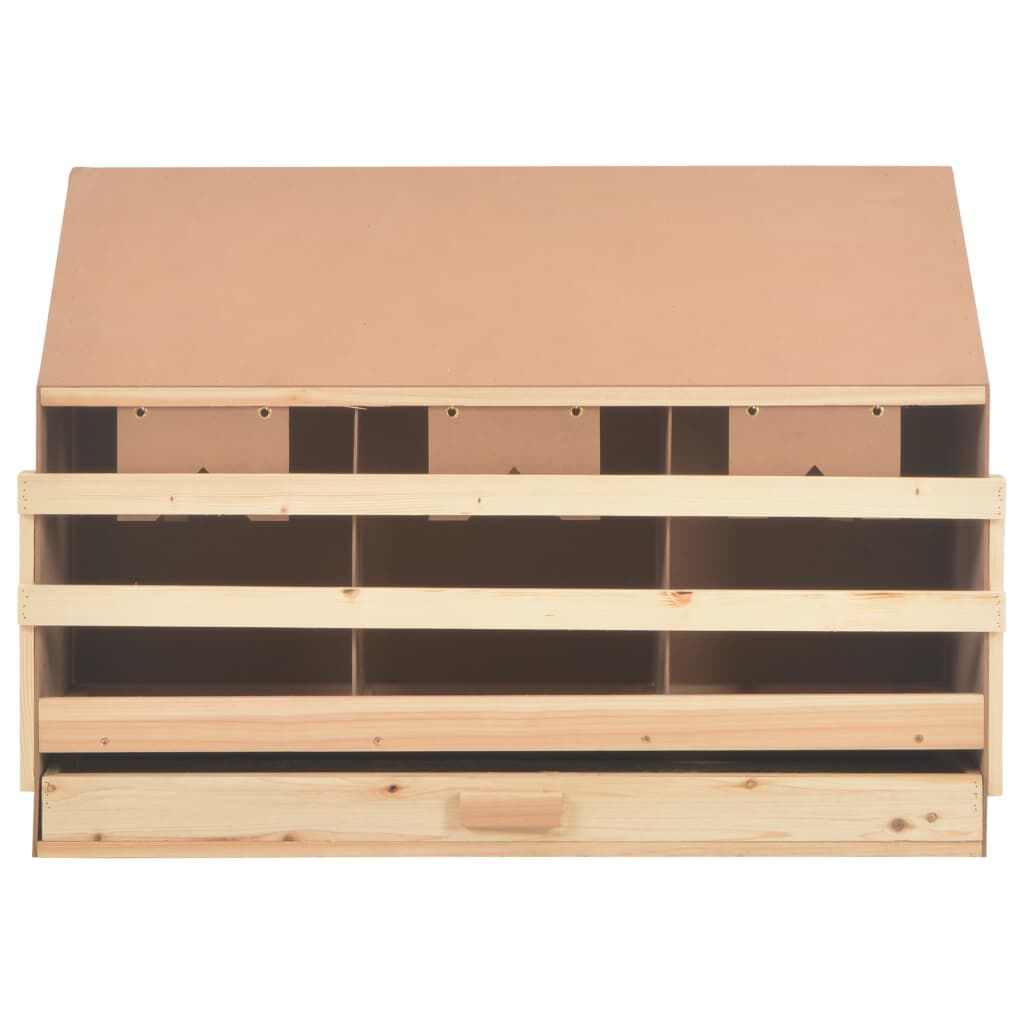 vidaXL Chicken Laying Nest 3 Compartments 93x40x65 cm Solid Pine Wood