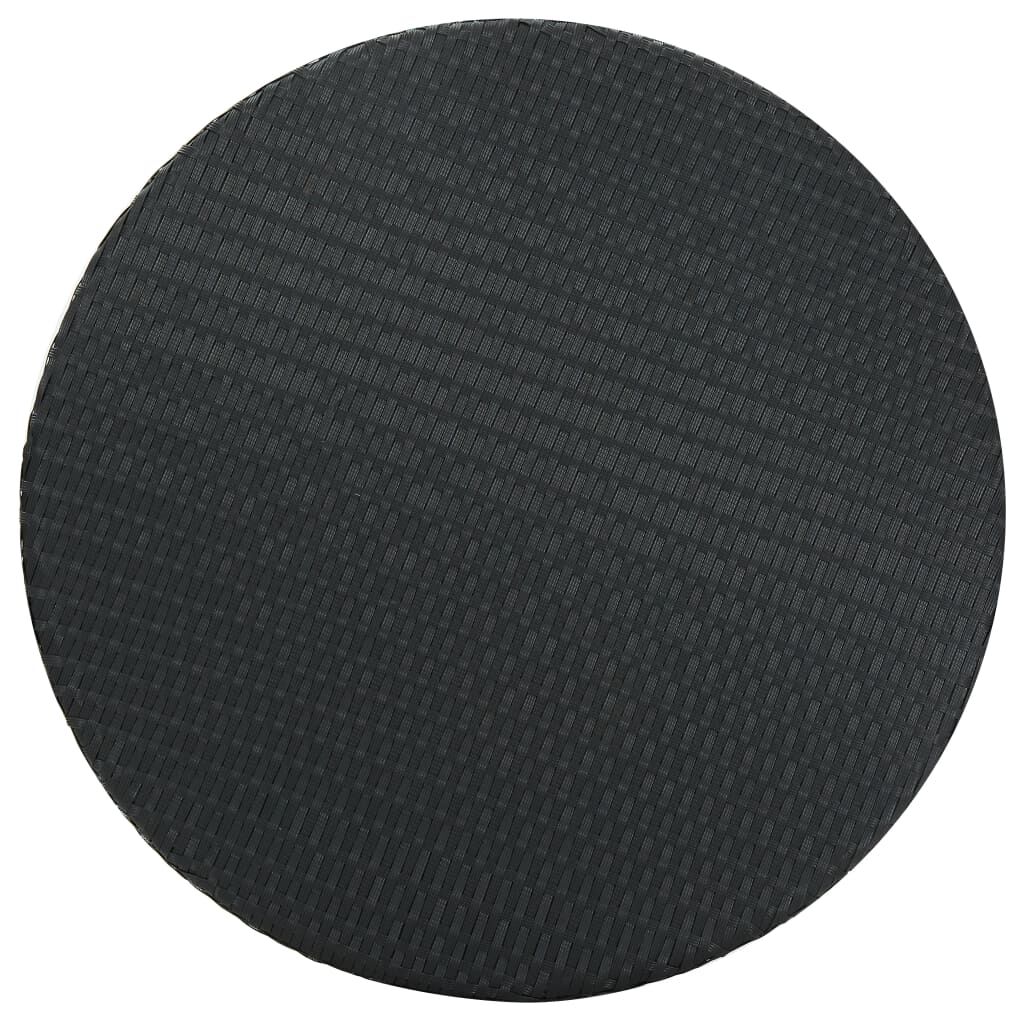 vidaXL Garden Table Black 75.5x106 cm Poly Rattan
