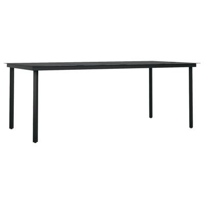 vidaXL 9 Piece Garden Dining Set Black, black vidaXL 9 Piece Garden Dining Set Black