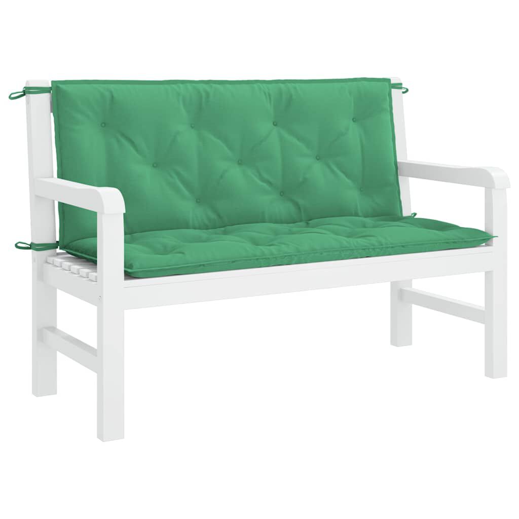 vidaXL Garden Bench Cushion Green 120x(50+50)x7cm Oxford Fabric