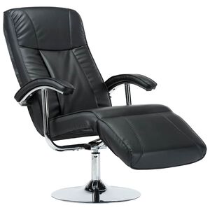 vidaXL TV Armchair Black Faux Leather