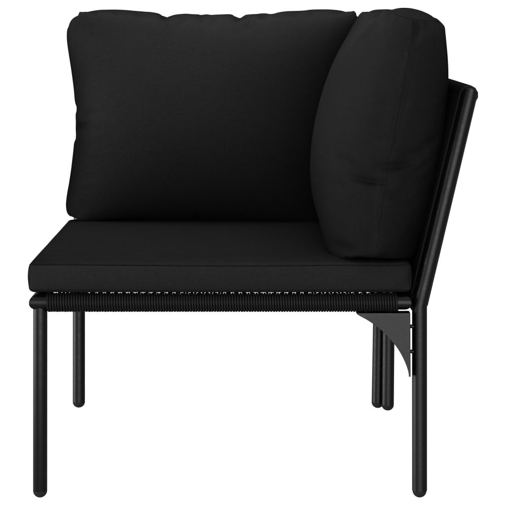 vidaXL 8 Piece Garden Lounge Set with Cushions Black PVC