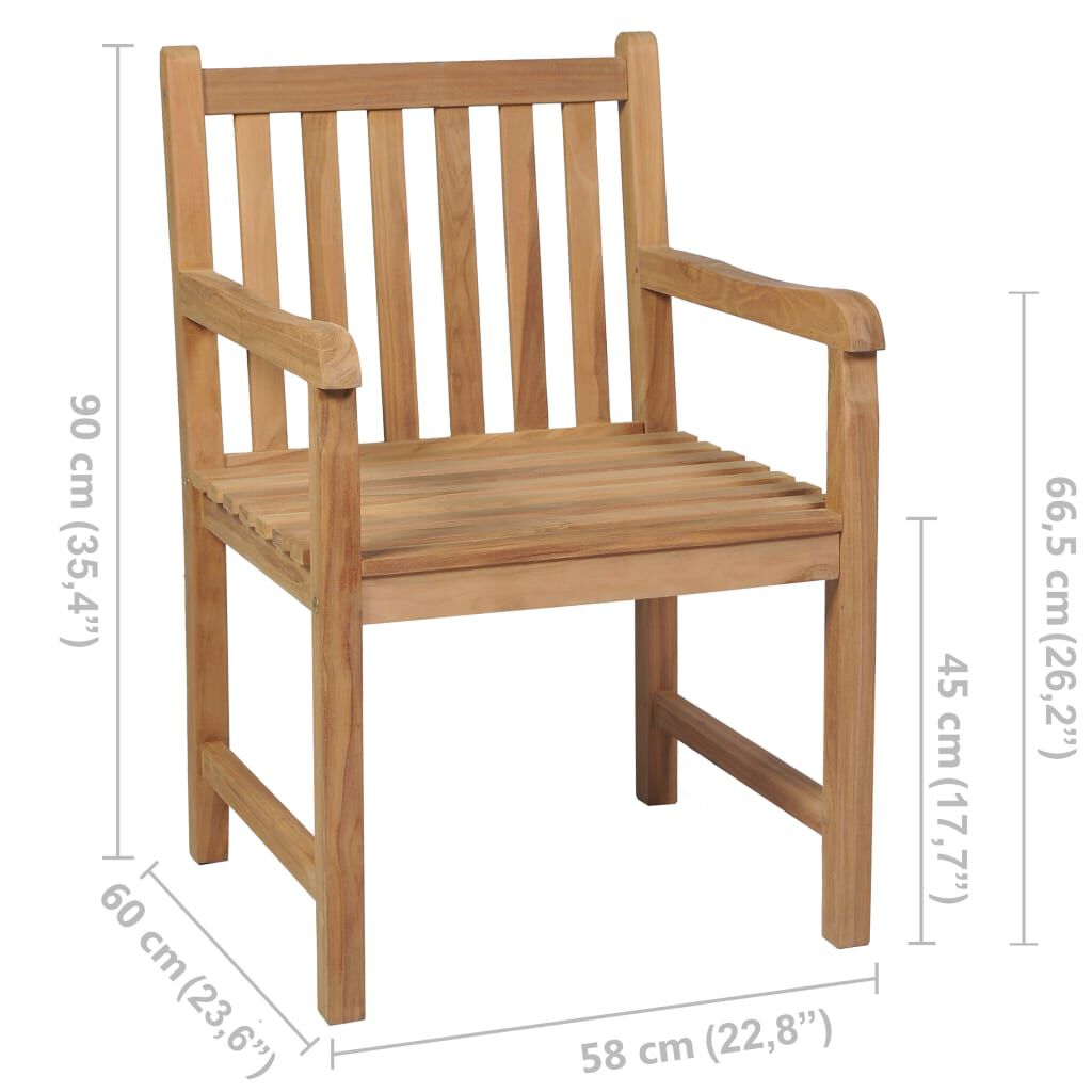 vidaXL Outdoor Chairs 8 pcs Solid Teak Wood