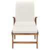 vidaXL Sun Lounger with Cushion Solid Teak Wood Cream