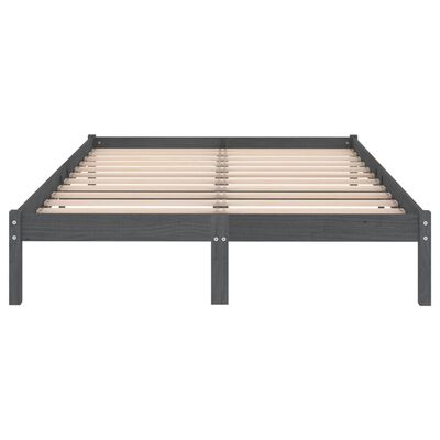 vidaXL Bed Frame without Mattress Grey Solid Wood 160x200 cm