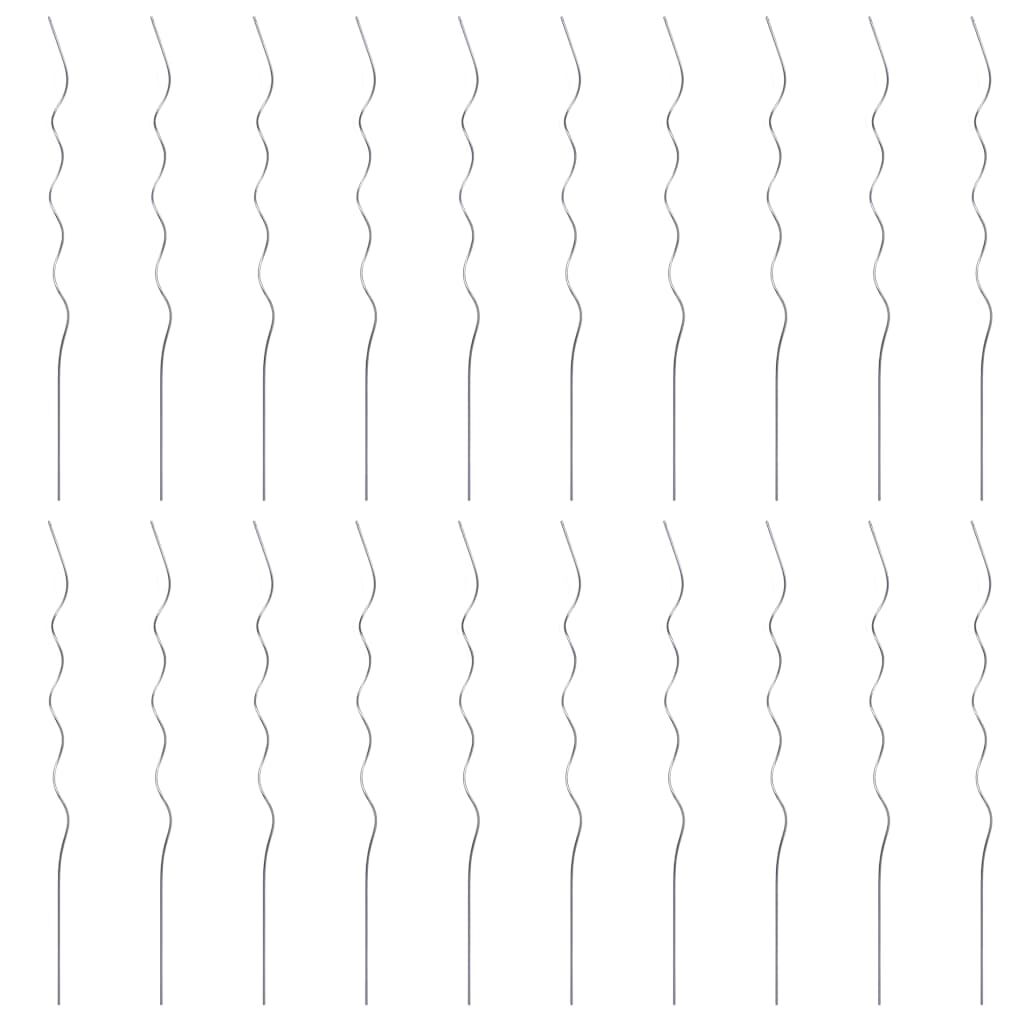 vidaXL 20 pcs Spiral Plant Supports 110 cm Galvanised Steel