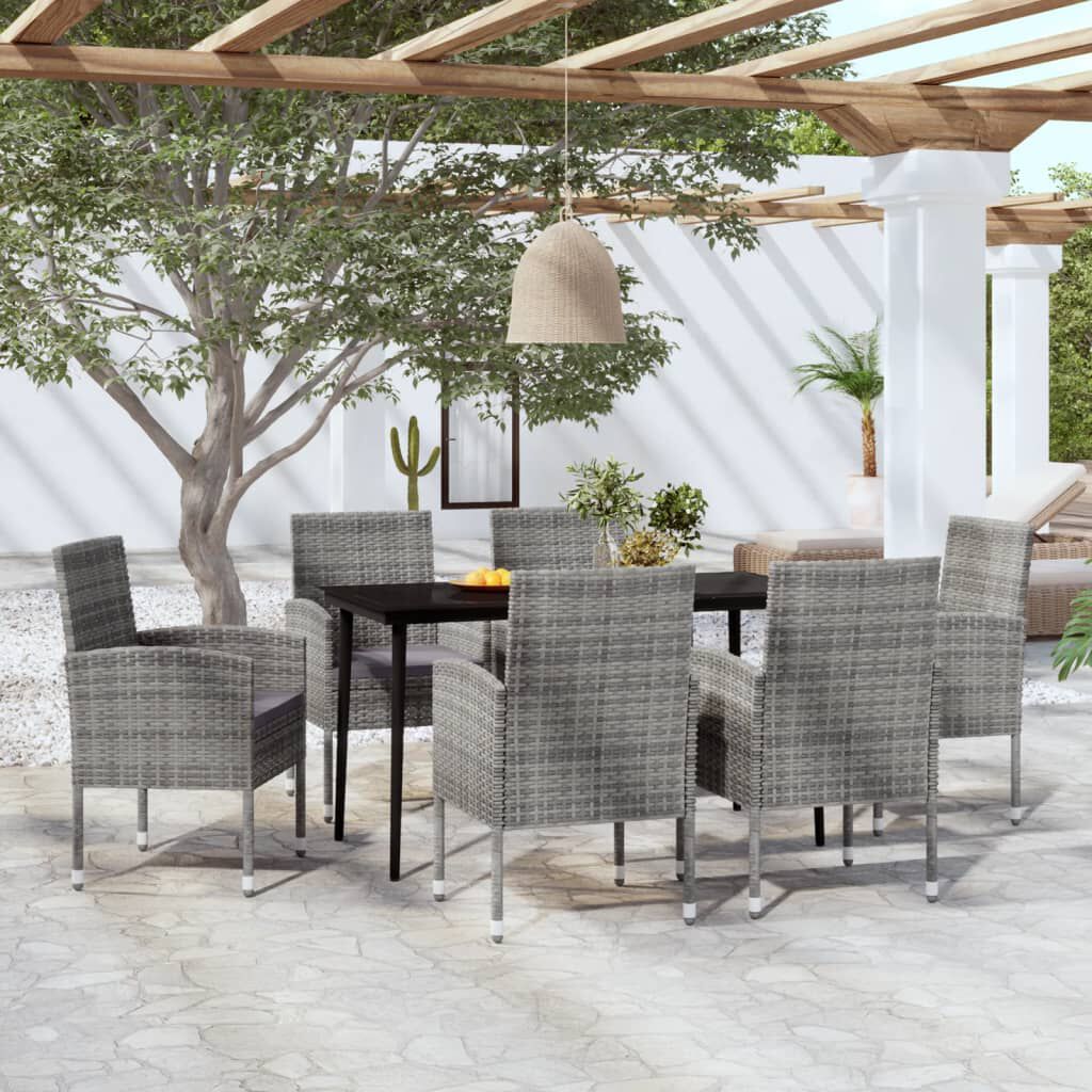 vidaXL 7 Piece Garden Dining Set Anthracite