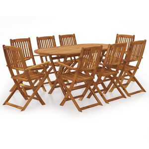 vidaXL 7 Piece Folding Garden Dining Set Solid Acacia Wood