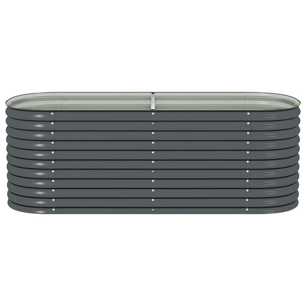 vidaXL Garden Raised Bed 240x80x81 cm Galvanised Steel Grey