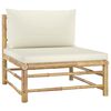 vidaXL 5 Piece Garden Lounge Set with Cream White Cushions Bamboo