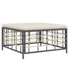 vidaXL Garden Footstool with Beige Cushion Poly Rattan