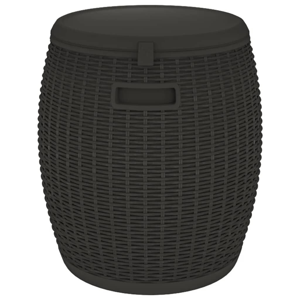 vidaXL 4-in-1 Garden Storage Box Black Polypropylene