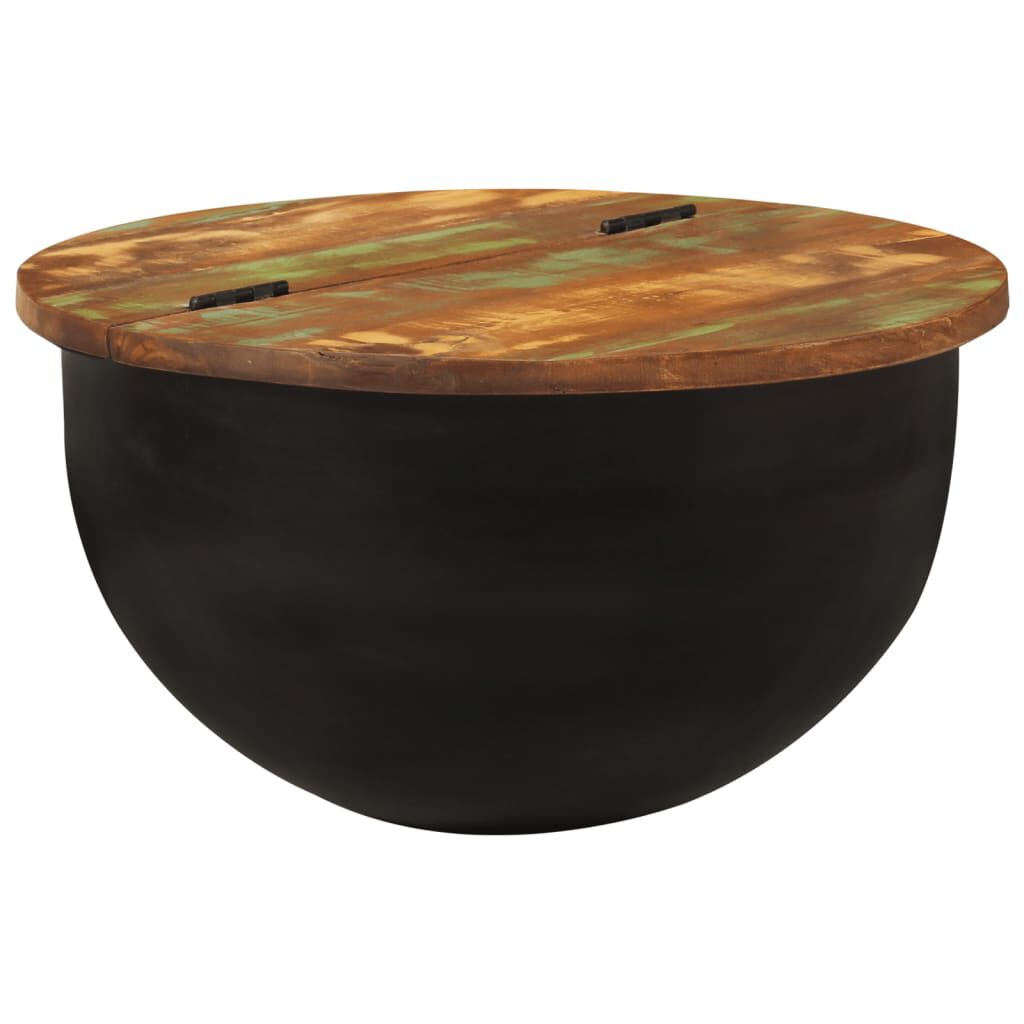 vidaXL Coffee Table Black 50x27 cm Solid Wood Reclaimed