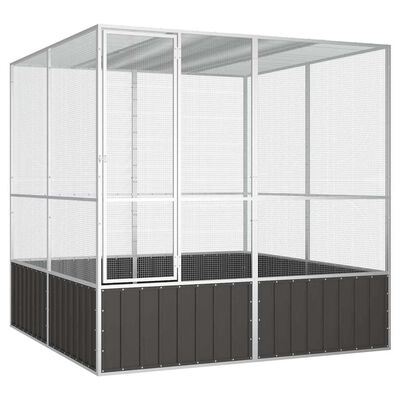 vidaXL Bird Cage Anthracite 213.5x217.5x211.5 cm Galvanised Steel, anthracite vidaXL Bird Cage Anthracite 213.5x217.5x211.5 cm Galvanised Steel