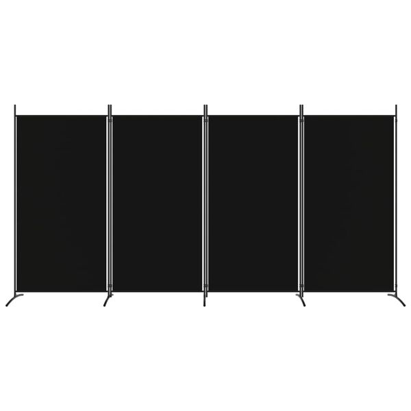 vidaXL 4-Panel Room Divider Black 346x180 cm Fabric
