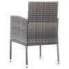 vidaXL Garden Chairs with Dark Grey Cushions 2 pcs Grey Poly Rattan