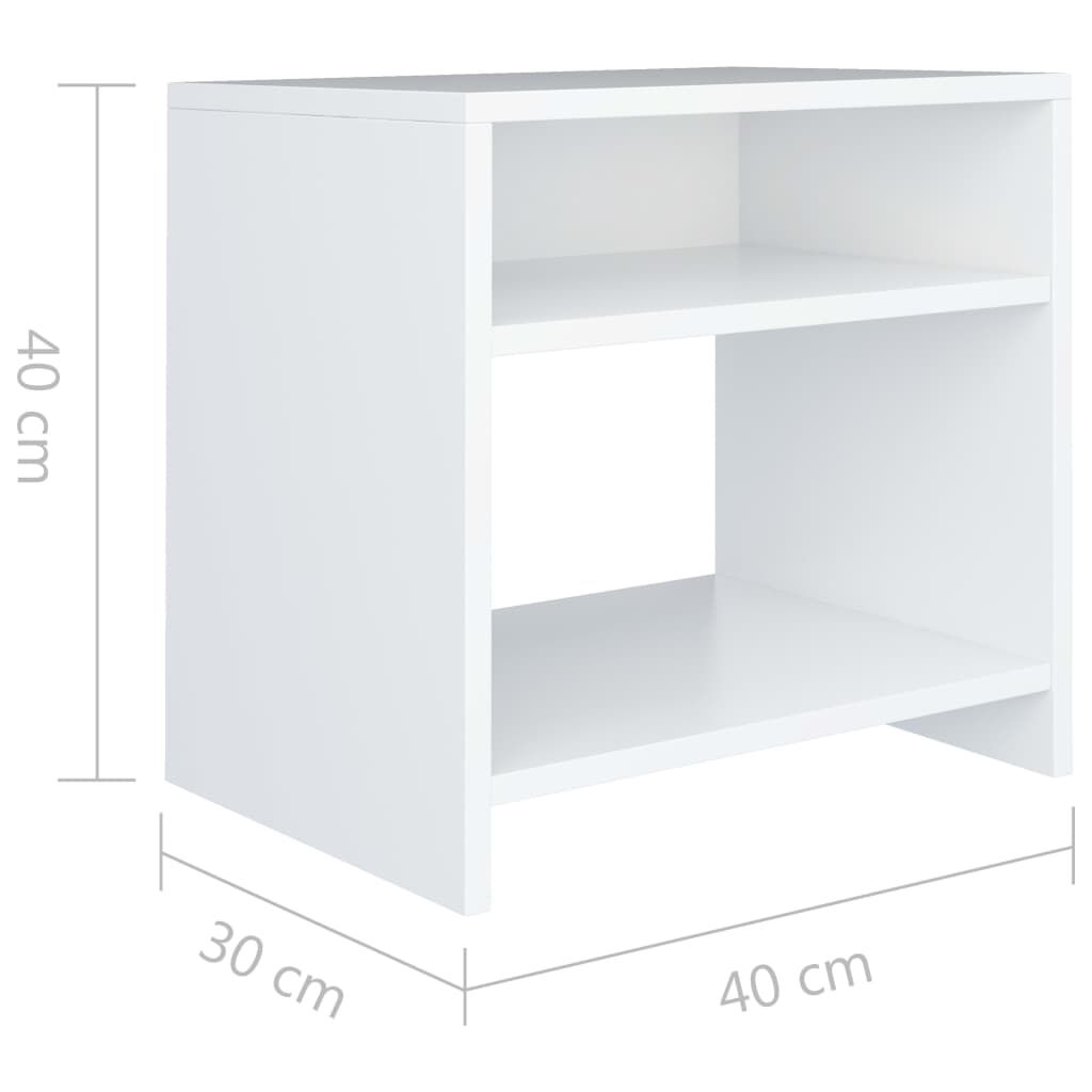 vidaXL Bedside Cabinets 2 pcs White 40x30x40 cm Engineered Wood