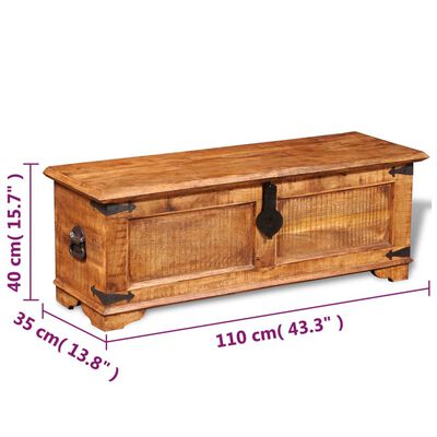 vidaXL Storage Chest Rough Mango Wood