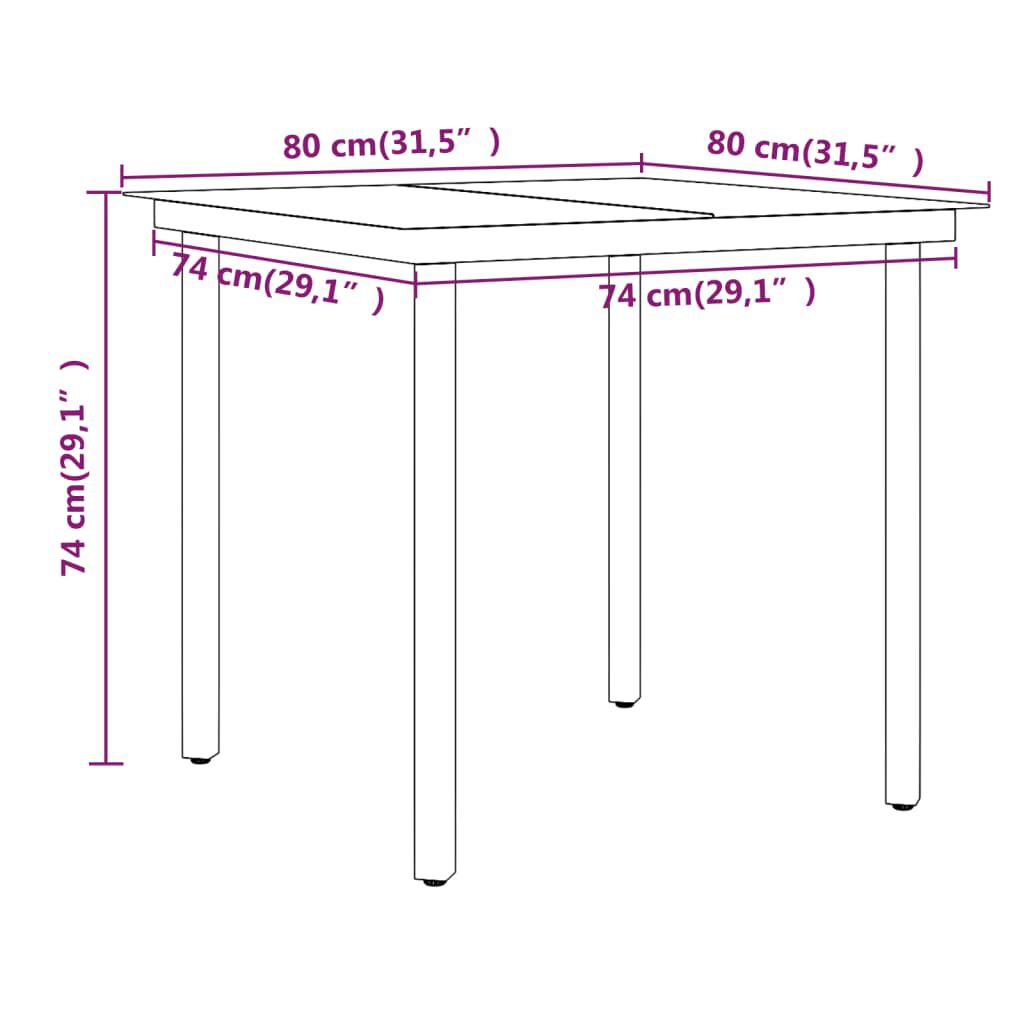 vidaXL 3 Piece Garden Dining Set with Cushions Grey and Black