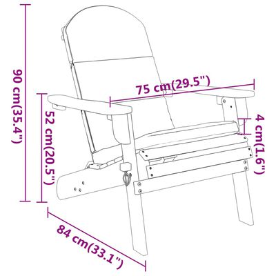 vidaXL Adirondack Garden Chair with Cushions Solid Wood Acacia