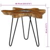 vidaXL Coffee Table 70x45 cm Solid Teak Wood and Polyresin