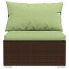 vidaXL 10 Piece Garden Lounge Set with Cushions Brown Poly Rattan