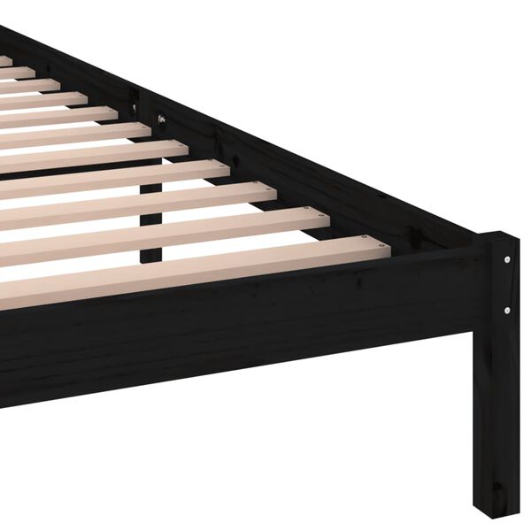 vidaXL Bed Frame without Mattress Solid Wood Pine 200x200cm Black