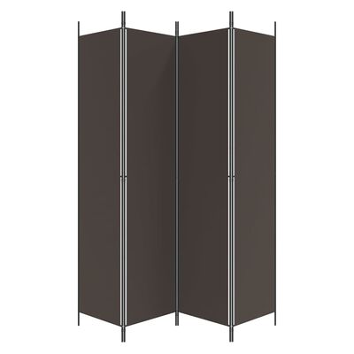 vidaXL 4-Panel Room Divider Brown 200x220 cm Fabric, brown vidaXL 4-Panel Room Divider Brown 200x220 cm Fabric