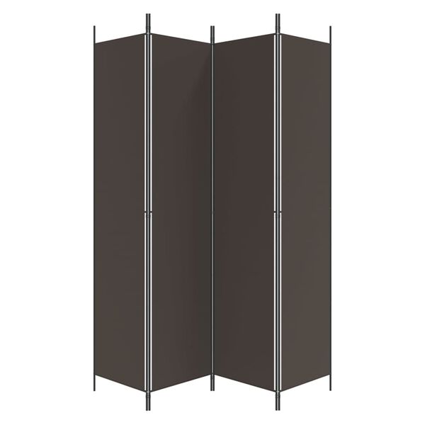 vidaXL 4-Panel Room Divider Brown 200x220 cm Fabric
