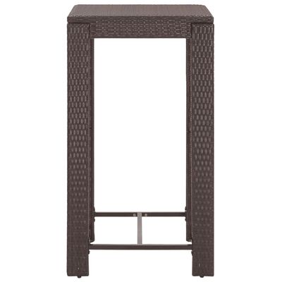vidaXL 3 Piece Garden Bar Set with Cushions Poly Rattan Brown, brown vidaXL 3 Piece Garden Bar Set with Cushions Poly Rattan Brown