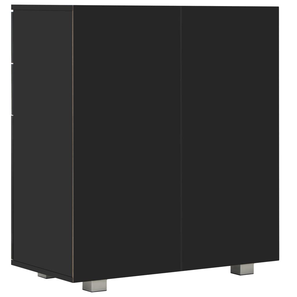 vidaXL Sideboard High Gloss Black 71x35x80 cm Engineered Wood