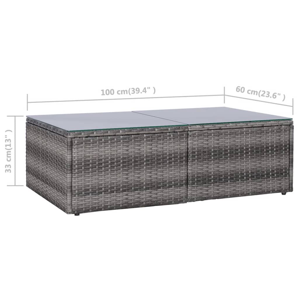 vidaXL 8 Piece Garden Lounge Set with Cushions Poly Rattan Grey