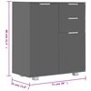 vidaXL Sideboard High Gloss Grey 71x35x80 cm Engineered Wood