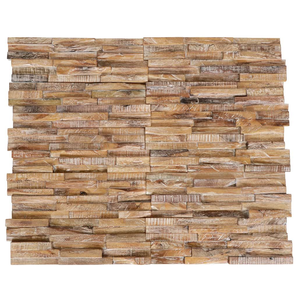 vidaXL 3D Wall Cladding Panels 10 pcs 1.01 m² Solid Teak Wood