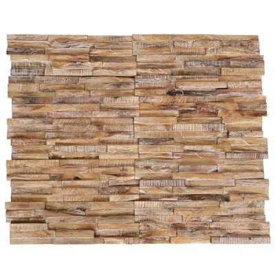 vidaXL 3D Wall Cladding Panels 10 pcs 1.01 m² Solid Teak Wood,  vidaXL 3D Wall Cladding Panels 10 pcs 1.01 m² Solid Teak Wood