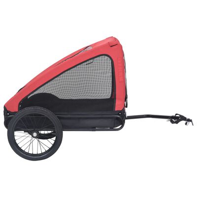 vidaXL Pet Bike Trailer Red and Black, red and black vidaXL Pet Bike Trailer Red and Black