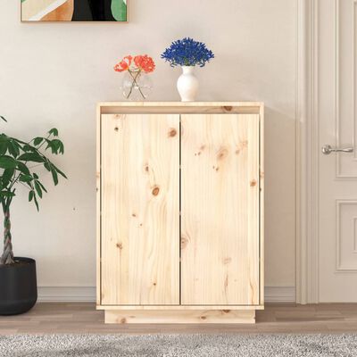 vidaXL Shoe Cabinet 60x35x80 cm Solid Wood Pine, natural vidaXL Shoe Cabinet 60x35x80 cm Solid Wood Pine