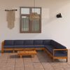 vidaXL 9 Piece Garden Lounge Set with Dark Grey Cushions Acacia Wood
