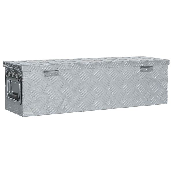 vidaXL Aluminium Box 80.5x22x22 cm Silver