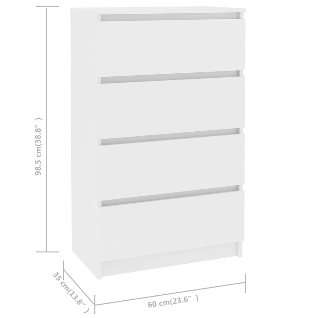 vidaXL Sideboard White 60x35x98.5 cm Engineered Wood