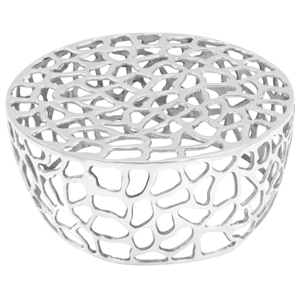 vidaXL Coffee Table Casted Aluminium 70x30 cm Silver