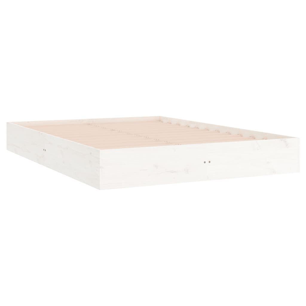 vidaXL Bed Frame without Mattress White Solid Wood 180x200 cm Super King